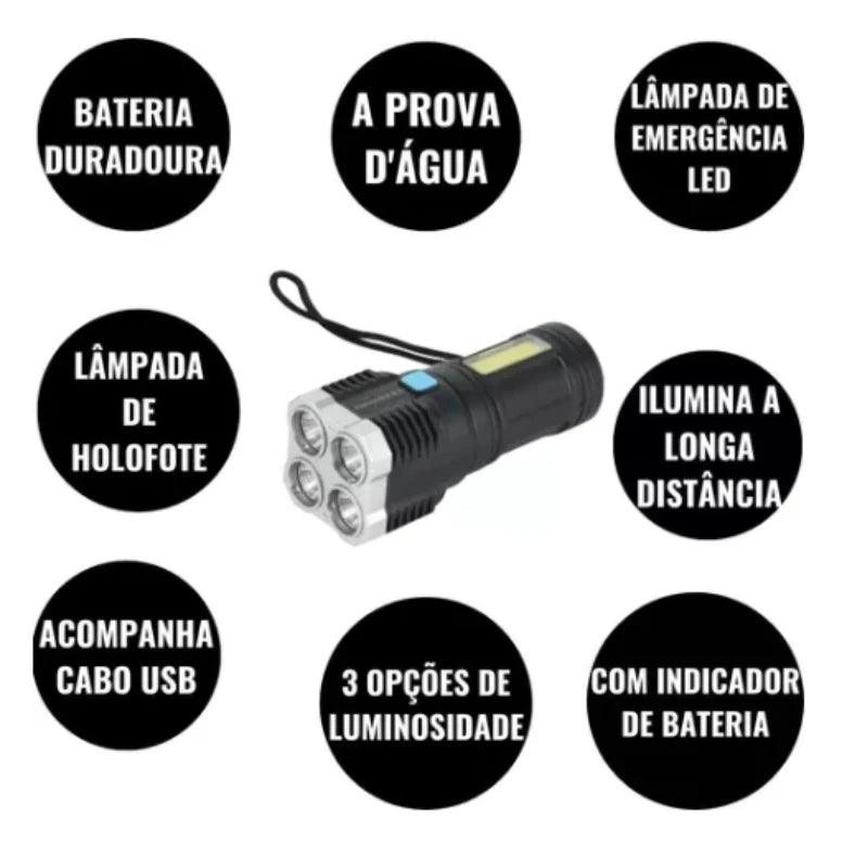 Lanterna LED Potente Multi-Funções 5 em 1 - Store Now